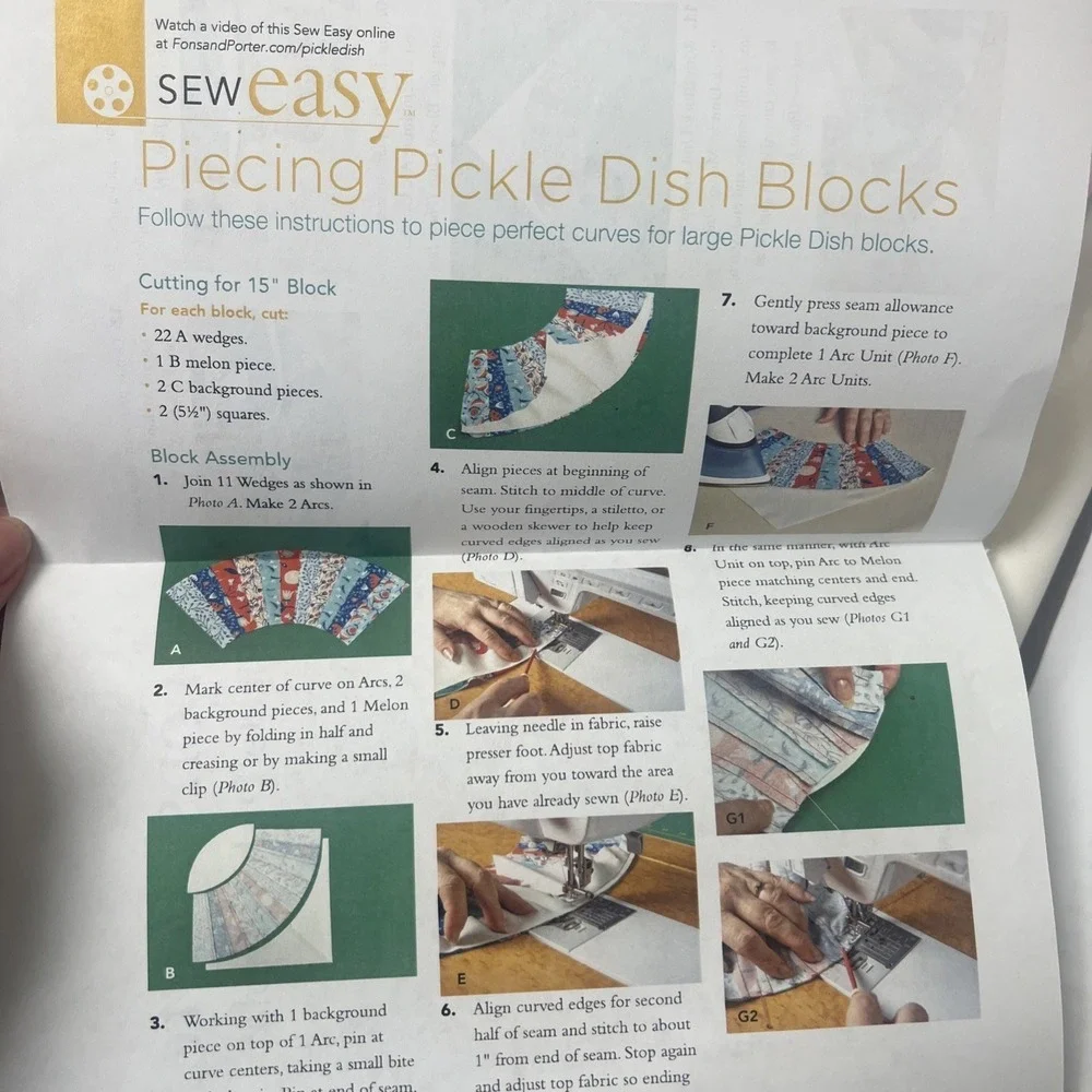 Template Of The Month by Keepsake Quilting Month 10 Pickle Dish Table Topper New